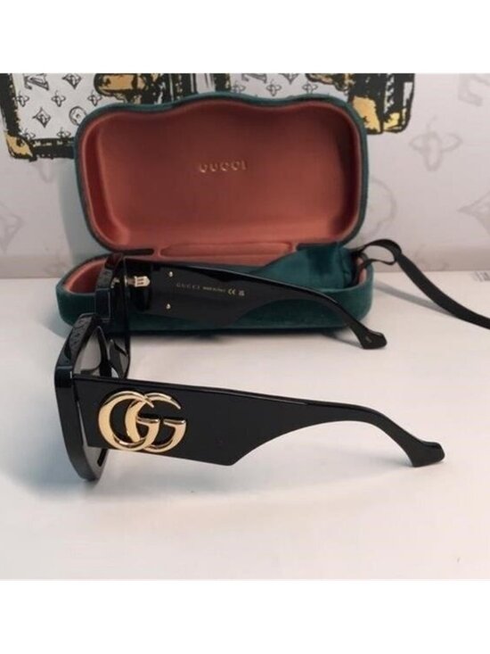 New Gucci Geometric Men’s Women’s Sunglasses GG0956S 003 Black/Gold 54mm main image 6